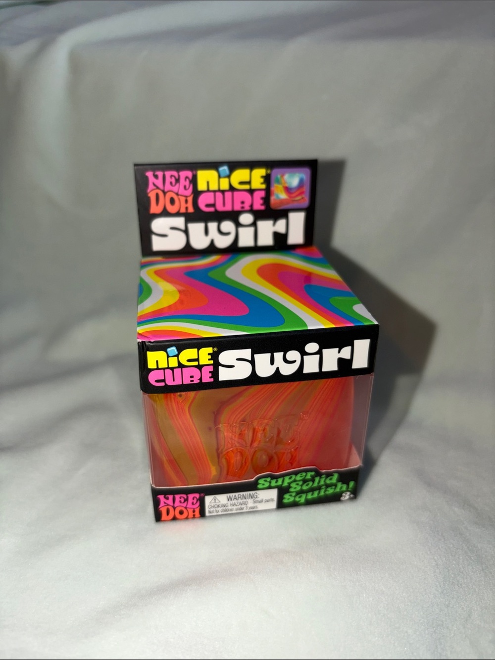 NEEDOH Nice Cube Swirl Super Solid Squish - Orange, Yellow,